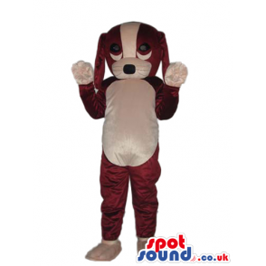 Cute Brown And White Dog Plush Mascot With A Cute Face - Custom