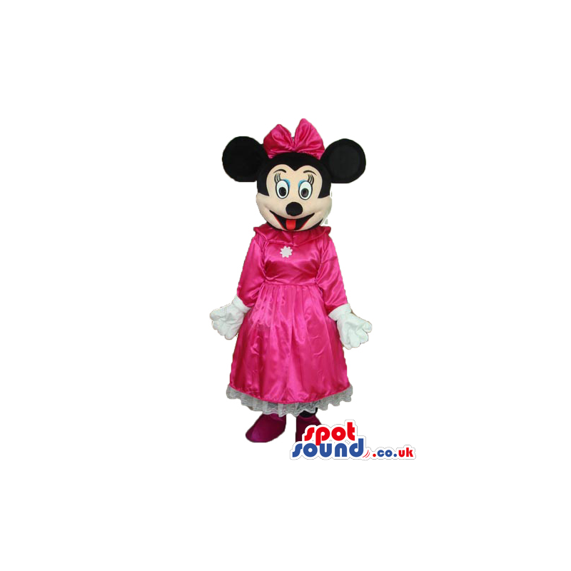 Minnie Mouse Disney Character Mascot With Fuchsia Dress -
