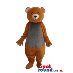 Brown Teddy Bear Animal Plush Mascot With A Grey Belly - Custom