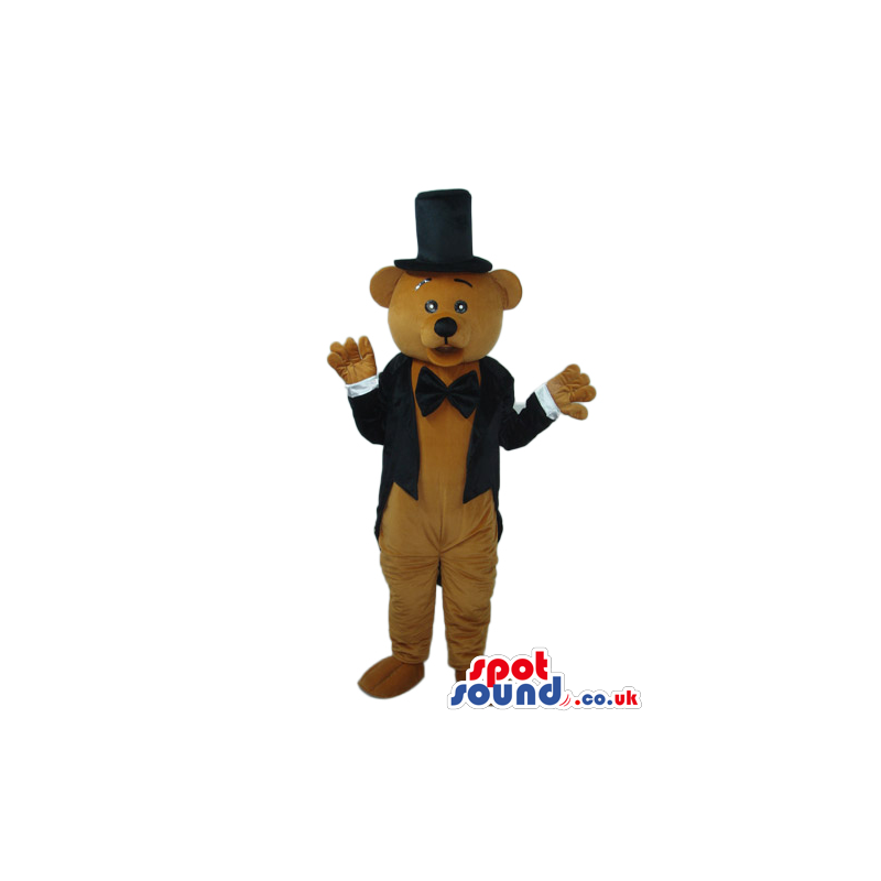 Brown Teddy Bear Animal Plush Mascot Wearing A Tuxedo - Custom