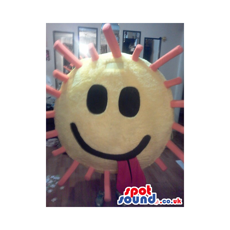 Cool Big Sun Or Smiley Plush Mascot With Red Tongue - Custom