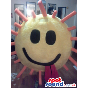 Cool Big Sun Or Smiley Plush Mascot With Red Tongue - Custom