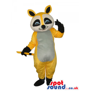 Cartoon Cute Yellow Chipmunk Plush Mascot With Grey Belly -