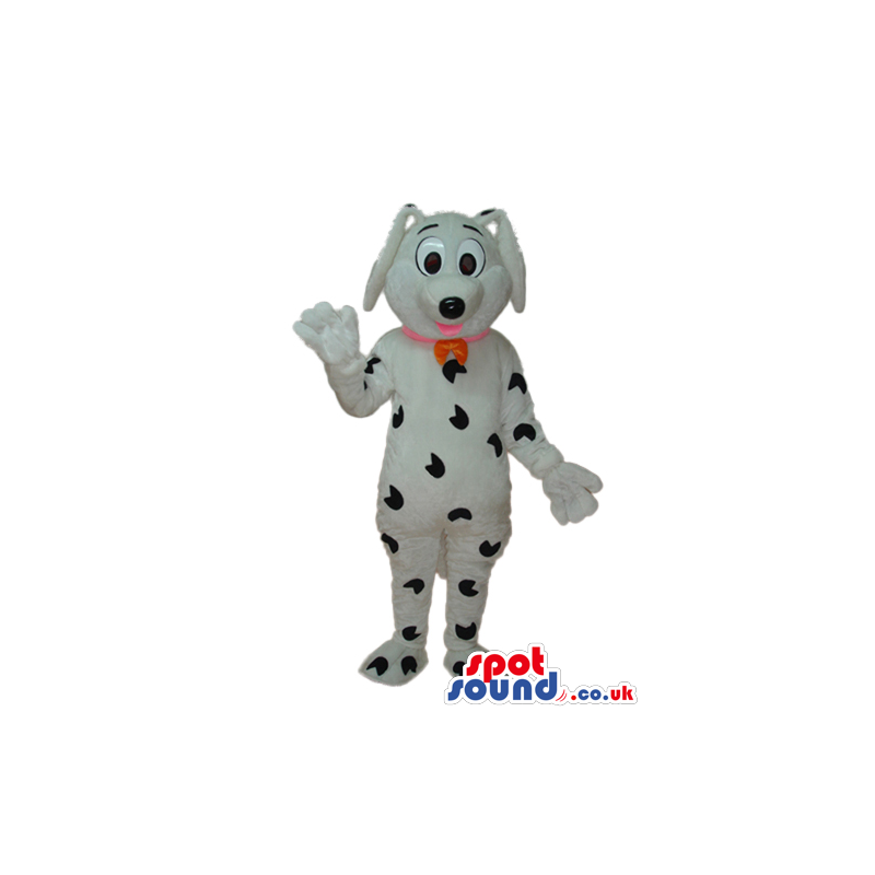 Cartoon Dalmatian Dog Plush Mascot With A Red Collar - Custom