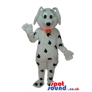 Cartoon Dalmatian Dog Plush Mascot With A Red Collar - Custom