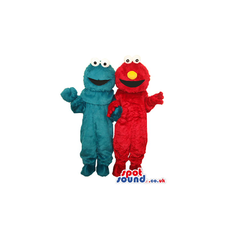 Elmo And Cookie Monster Sesame Street Couple Character Mascots