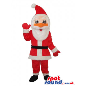 Cartoon Santa Claus Plush Mascot With An Orange Nose - Custom