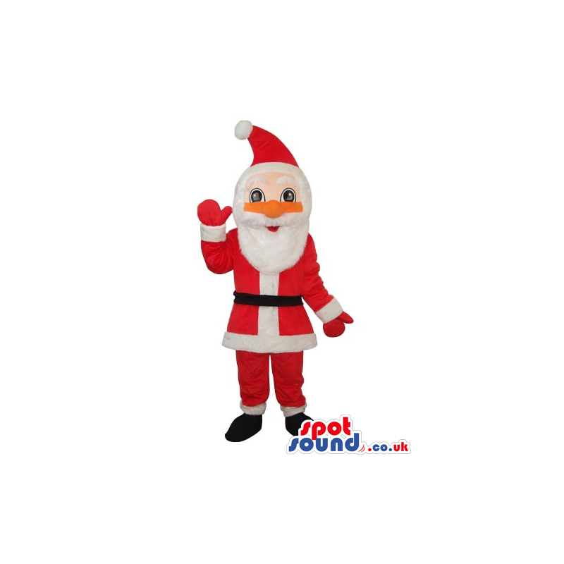 Cartoon Santa Claus Plush Mascot With An Orange Nose - Custom