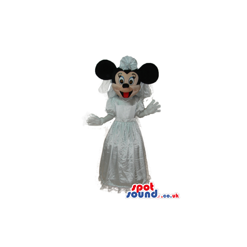 Minnie Mouse Disney Character Mascot In A Bride Dress - Custom