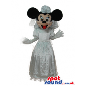 Minnie Mouse Disney Character Mascot In A Bride Dress - Custom