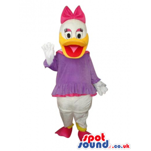 Daisy Duck Disney Character Mascot In A Purple Dress - Custom