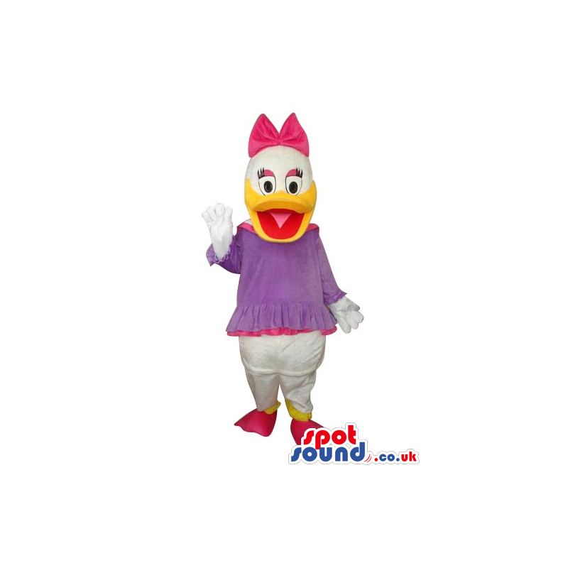 Daisy Duck Disney Character Mascot In A Purple Dress - Custom