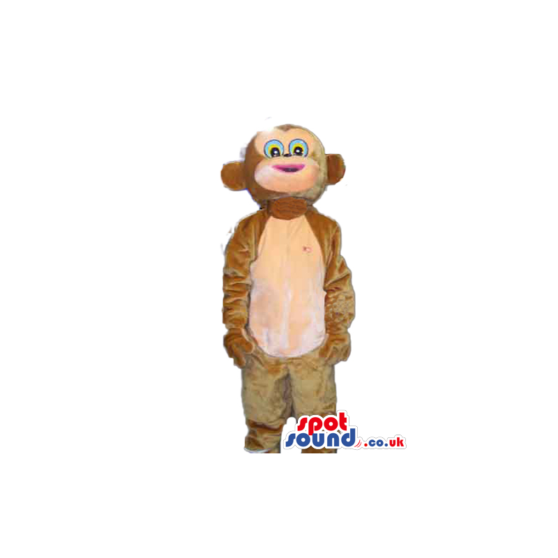 Cute Brown Monkey Animal Plush Mascot With Beige Belly - Custom