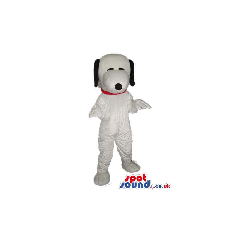 Snoopy Dog Animal Cartoon Character Mascot With Closed Eyes -