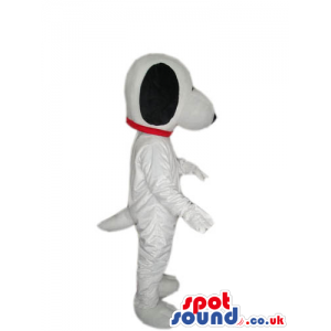 Snoopy Dog Animal Cartoon Character Mascot With Closed Eyes -