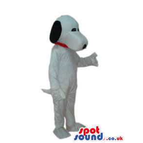 Snoopy Dog Animal Cartoon Character Mascot With Closed Eyes -