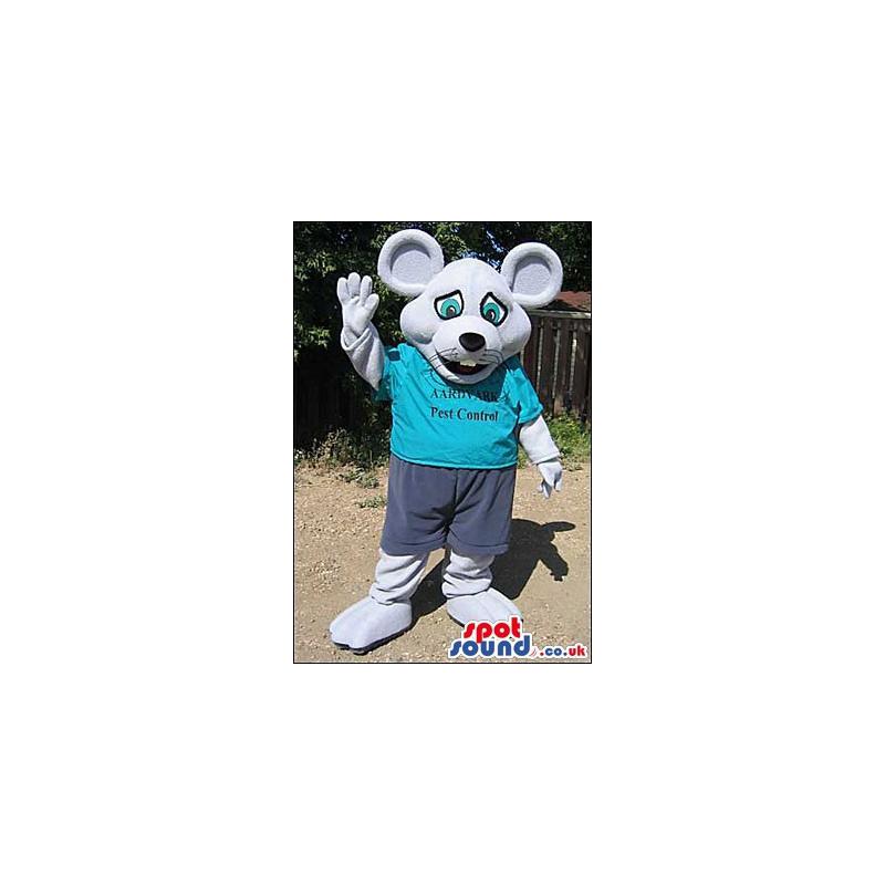 Mouse mascot with a greeting smile on his face - Custom Mascots