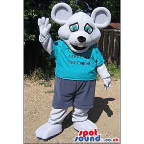 Mouse mascot with a greeting smile on his face - Custom Mascots