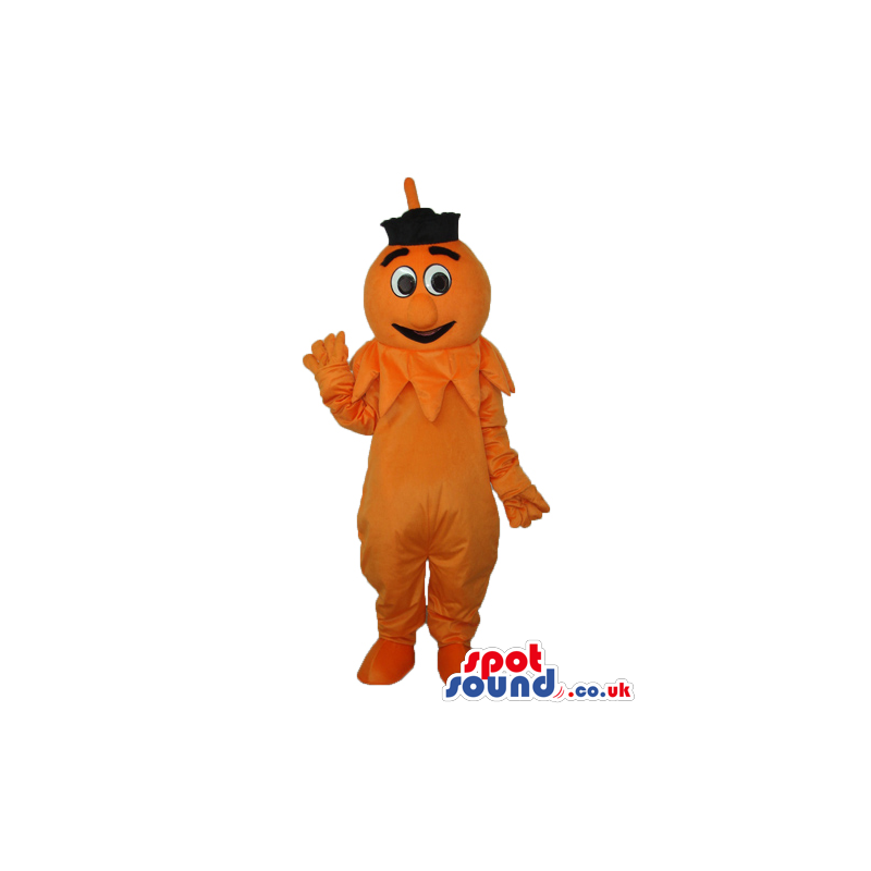 Orange Fantasy Pumpkin Plush Mascot With Cartoon Eyes - Custom