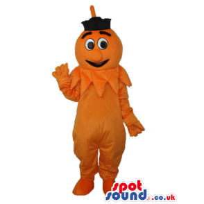 Orange Fantasy Pumpkin Plush Mascot With Cartoon Eyes - Custom