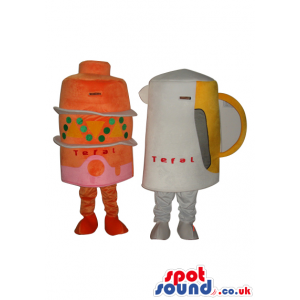 Electric Tea Appliances Couple Plush Mascots With Brand Name -