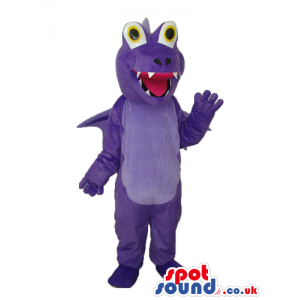 All Purple Dragon Plush Mascot With Funny Round Eyes - Custom