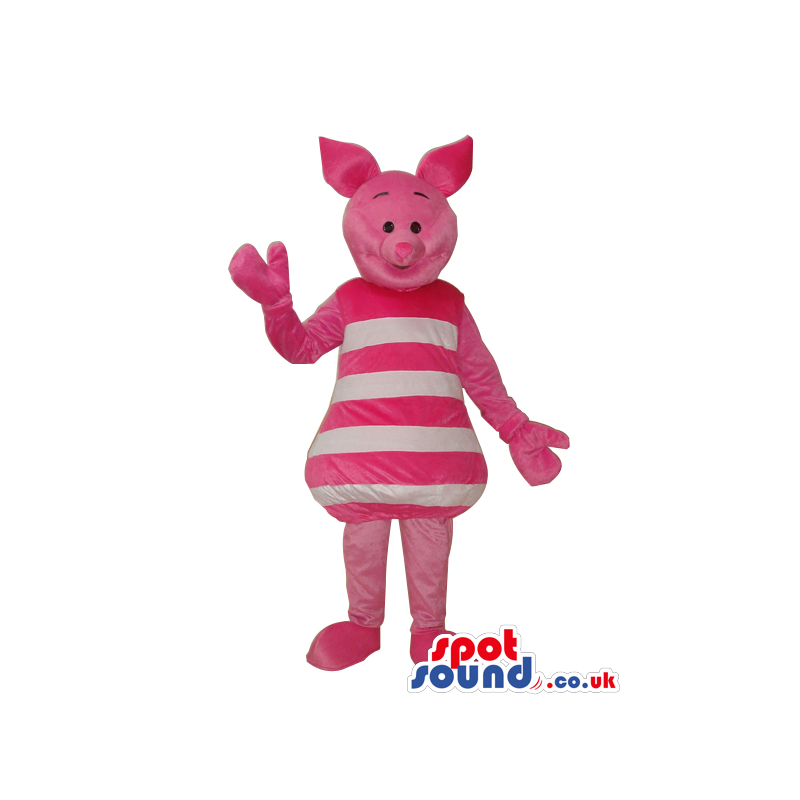Winnie It Pooh Piglet Character Mascot In White Stripes -