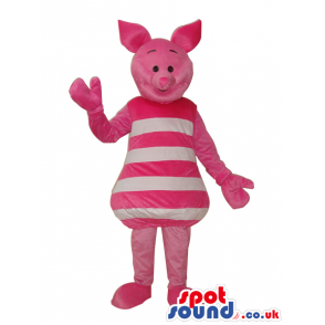 Winnie It Pooh Piglet Character Mascot In White Stripes -