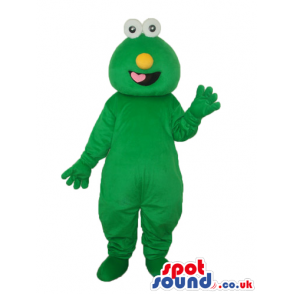 Cookie Monster Alike Character Plush Mascot In Green - Custom