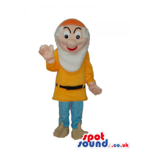 Snow White And The Seven Dwarfs Mascot In Orange Clothes -