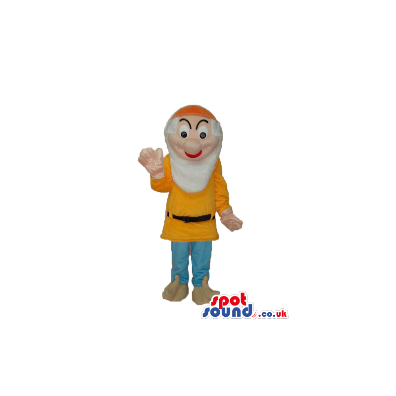 Snow White And The Seven Dwarfs Mascot In Orange Clothes -