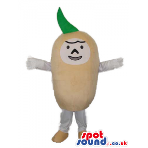 Fantasy Yellow Fruit Plush Mascot With A Green Leaf - Custom