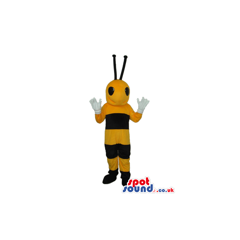 Bee Insect Plush Mascot With Slim Body And Black Eyes - Custom