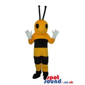 Bee Insect Plush Mascot With Slim Body And Black Eyes - Custom