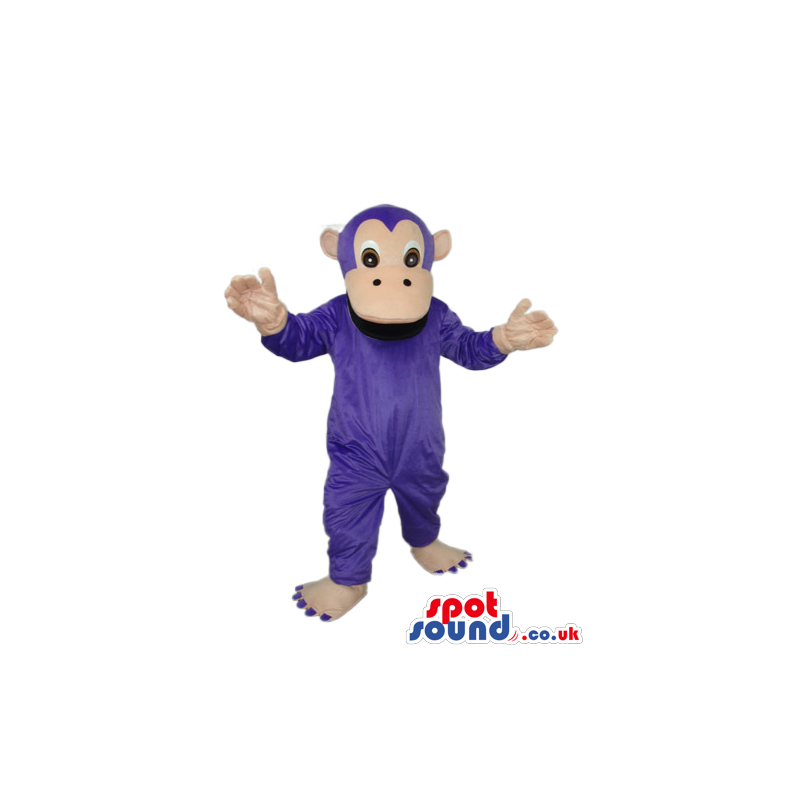 Fantasy Purple Monkey Plush Mascot With A Beige Face - Custom