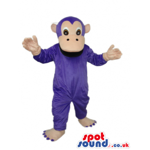 Fantasy Purple Monkey Plush Mascot With A Beige Face - Custom