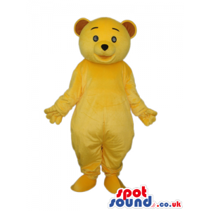 Cute Flashy Yellow Teddy Bear Plush Mascot With Brown Ears -