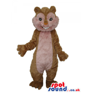 Hairy Brown Chipmunk Plush Mascot With Beige Belly - Custom