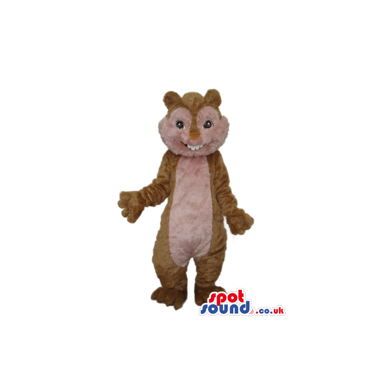 Hairy Brown Chipmunk Plush Mascot With Beige Belly - Custom