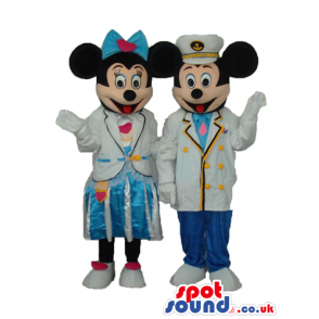 Mickey And Minnie Mouse Disney Couple Wearing Pilot Clothes -