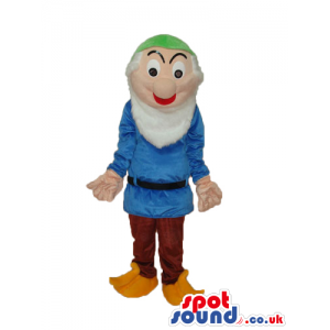 Snow White And The Seven Dwarfs Mascot In Blue Clothes - Custom