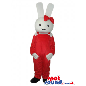 Miffy It Rabbit Cartoon Story Character Mascot With Red Clothes