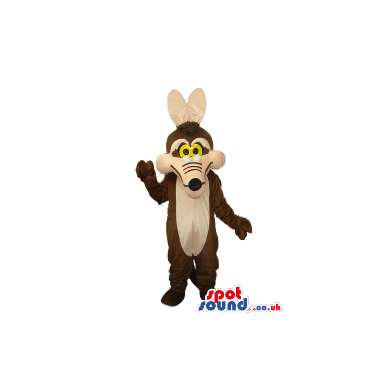 Wile E. Coyote Alike Cartoon Character With Yellow Eyes -