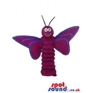 Cute And Happy Purple And Blue Butterfly Plush Mascot - Custom