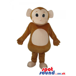 Cute Brown Monkey Animal Plush Mascot With Beige Belly - Custom