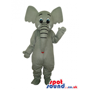 Cartoon Grey Elephant Plush Mascot With Long Trunk - Custom