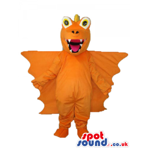 Cute Orange Bat Halloween Plush Mascot With Round Eyes - Custom