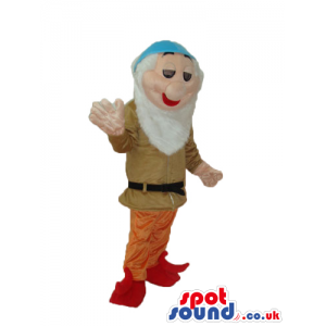 Snow White And The Seven Dwarfs Mascot In Brown Clothes -