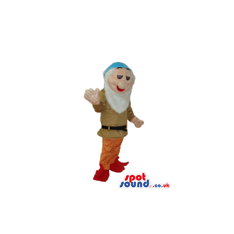 Snow White And The Seven Dwarfs Mascot In Brown Clothes -