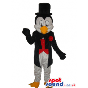 Penguin Animal Plush Mascot Wearing Elegant Clothes And Top Hat